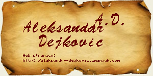 Aleksandar Dejković vizit kartica